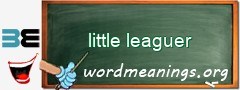 WordMeaning blackboard for little leaguer